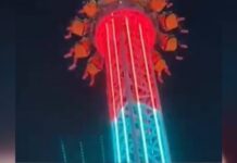 Vídeo mostra grupo em pânico após brinquedo de Parque de DIvers~eotravar a 30 m de altura