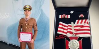 Policial que salvou vida de bebê engasgada recebe medalha JK